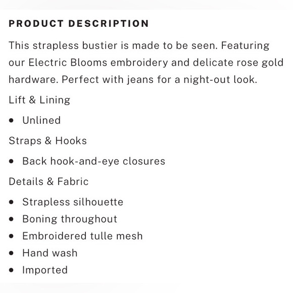 NWT VS Dream Angels Floral Embroidery Corset Top - Picture 6 of 7